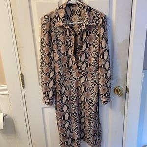 Belted snakeskin dress